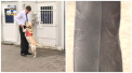 Si-a murdarit pantalonii dupa ce cainele vamii i s-a gudurat la picioare: Dorin Chirtoaca s-a jucat cu patrupedul "Vama" - VIDEO