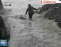 Imagini infricosatoare pe o plaja din Franta. Un batran a fost inghitit de valuri - VIDEO