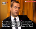 Dmitri Medvedev: Armata rusa nu va ramane pentru totdeauna in Siria, iar statutul Crimeii nu este negociabil, deoarece a fost alipita la Rusia in urma unui referendum