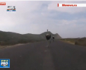 Imagini haioase surprinse de camera amplasata pe casca unui ciclist: S-au pomenit cu un concurent nepoftit - un STRUT - VIDEO