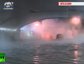 Strazile din centrul Moscovei au fost inundate aseara cu apa calda, iar zona a fost acoperita de aburi - VIDEO