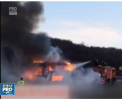 Panica in judetul Cluj: Un autobuz a luat foc si a ars complet - VIDEO 