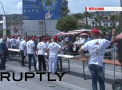 Un nou record stabilit de bucatarii italieni. Cum arata cea mai lunga pizza din lume - VIDEO