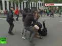 Violente pe strazile din Bruxelles: protestul s-a transformat intr-un duel intre miile de manifestanti si politie - VIDEO
