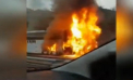 Un autobuz plin cu moldoveni care se intorcea de la Atena a luat foc pe o autostrada din Bulgaria. Momentul in care acesta arde. Reactia MAEIE - VIDEO