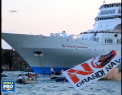 "Venetia, fara turisti".  Inca o manifestatie impotriva turismului excesiv si a croazierelor imense care ajung in laguna - VIDEO