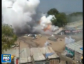 Explozii spectaculoase in lant de la artificii aprinse accidental: Aproape 200 de magazine din India au luat foc - VIDEO