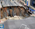 Lectia de eficienta japoneza a durat doar doua saptamani. Groapa uriasa din mijlocul unei intersectii aglomerate din orasul Fukuoka, se formeaza din nou - VIDEO