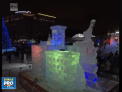 Atmosfera feerica la Moscova. Peste 30 de sculpturi gigantice din gheata sunt expuse intr-un parc din centrul capitalei ruse - VIDEO