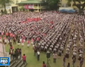 Mii de calugarite, eleve si profesoare au dansat in semn de protest  fata de agresiunea asupra femeilor si copiilor. Totul a avut loc in fata unui colegiu din Filipine - VIDEO