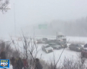Furtuna de zapada de pe coasta de est a Americii a cuprins si Canada: Peste 50 de masini s-au cicocnit in lant pe o autostrada din Quebec - VIDEO