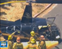 Aterizare periculoasa in Los Angeles. Un elicopter cu patru pasageri la bord s-a prabusit peste o sosea - VIDEO