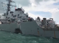 O nava de razboi americana, implicata intr-un grav incident in largul Singapore. Distrugatorul USS John McCain s-a lovit de un petrolier sub drapel liberian - VIDEO