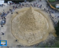 Castel de nisip de Cartea Recordurilor la Duisburg. S-au folosit 3.500 tone de nisip - VIDEO 