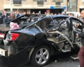 O masina a fost aruncata in aer, in centrul capitalei ucrainene. Cine se afla in automobil. Momentul exploziei, filmat cu o camera de bord - VIDEO