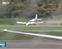 Aterizare periculoasa in Columbia. Un pilot a reusit sa ajunga la sol, desi roata din fata nu functiona - VIDEO
