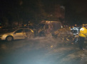 Grav accident la Bucuresti. Patru masini au luat foc, o femeie a murit, iar o tanara de 18 ani a fost grav ranita- GALERIE FOTO/VIDEO