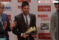 Cel mai bun marcator din fotbalul european in sezonul trecut si-a ridicat trofeul. Leo Messi a castigat Gheata de Aur - VIDEO