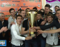 Jucatorii, antrenorul si staff-ul tehnic al celor de la Petrocub Hincesti au primit medaliile de bronz pentru ocuparea locului 3 in acest sezon din campionatul Moldovei - VIDEO