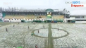 Fotbal pe... gheata. Din cauza viscolului, meciul dintre Concordia si FC Voluntari a semanat mai mult a hochei - VIDEO