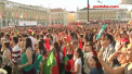 Mii de fani adunati in centrul orasului Lisabona au urmarit pe ecrane performanta istorica a echipei lui Cristiano Ronaldo - VIDEO