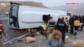 Sapte persoane au murit, iar 15 au fost ranite, dupa ce autobuzul in care se aflau s-a rasturnat pe o sosea in Turcia: soferul a pierdut controlul asupra volanului - VIDEO