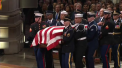 Funeralii de stat pentru George Bush Sr., la Washington. Gestul facut de Trump in timpul ceremoniei - VIDEO