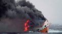 O nava comerciala italiana s-a scufundat in Golful Biscaya, la 300 de kilometri vest de coasta franceza, dupa ce a fost cuprinsa de flacari - VIDEO