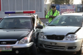 VIDEO. Inca o masina a politiei implicata intr-un accident rutier. Cum s-a intamplat