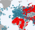 Ce se intampla cand suprapui zborurile din toata lumea peste harta mondiala a conflictelor armate. INFOGRAFIC INTERACTIV