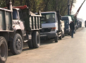 Soferii care isi parcheaza masinile pe str. Calea Basarabiei, la protest in fata INP. Ce i-a infuriat