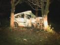 Grav accident la Cojusna! O masina facuta praf dupa ce s-a izbit de un copac! 3 raniti
