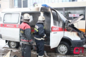 FOTO. O ambulanta a luat foc la Balti! Pompierii, in alerta