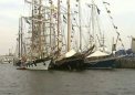 Zeci de vapoare au defilat intr-un port din Polonia, la campionatul navelor