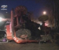 Un excavator s-a rasturnat pe strada Petricani din capitala. Soferul era beat