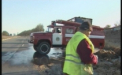Camion in flacari pe soseaua Orhei-Chisinau! A luat foc din mers si a ars in intregime!
