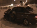 Automobil facut zob pe bulevardul Dacia dupa ce s-a izbit de un copac! Trei raniti. VIDEO