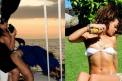 Rihanna, dezmat total: s-a pozat cu alcool pe plaja, topless si mimand un act sexual cu o femeie. Vezi imaginile socante