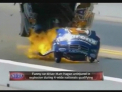 A ramas nevatamat dupa ce automobilul sau a luat foc la o viteza de peste 400 de km/h!