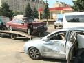 VIDEO. Accident la Botanica. Nu a acordat prioritate si a fost lovit in plin. Doua persoane, la spital