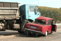 Masina strivita de un camion in apropiere de Peresecina! Un barbat a ajuns la spital. VIDEO