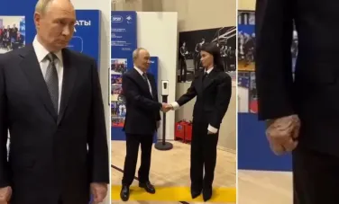 Sănătatea lui Vladimir Putin, din nou în centrul atenției: liderul rus în vârstă de 72 de ani pare să aibă dificultăți vizibile în timp ce își strânge mâna dreaptă la o vizită la complexul sportiv - VIDEO