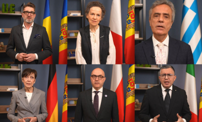 „Vă susținem cu tărie în drumul vostru european”. De Ziua Europei, ambasadorii statelor membre UE au felicitat moldovenii în limba română - VIDEO