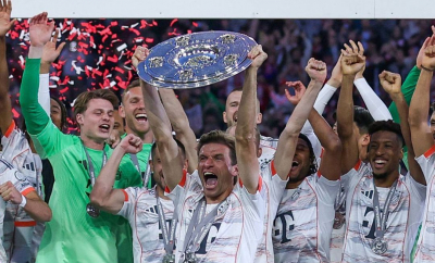 Thomas Muller a fost sufletul petrecerii pe Allianz Arena, după ce Bayern a câștigat al 34-lea titlu - VIDEO