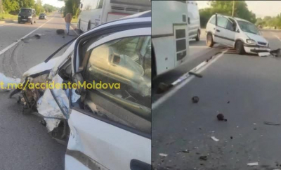 Un automobil s-a lovit cu un microbuz plin cu pasager, la Orhei. O persoană a ajuns la spital. Poliția anunță cauza preliminară a accidentului