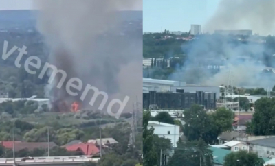 Incendiu puternic în capitală: A luat foc vegetație uscată. Focul a cuprins și un transformator electric. IGSU vine cu detalii - FOTO/VIDEO