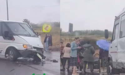 Accident la Peresecina. Un microbuz s-a lovit un autobuz de rută. Imagini de la locul impactului - VIDEO