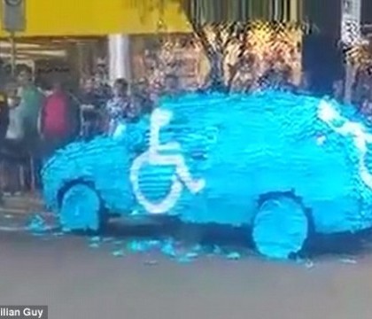 Modul ingenios prin care un sofer a fost pedepsit pentru ca a parcat pe un loc rezervat persoanelor cu dizabilitati. VIDEO