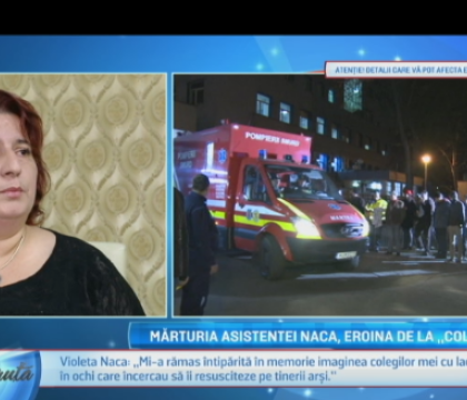 Confesiunile tulburatoare ale Violetei, asistenta pe care noaptea de vineri a marcat-o pe viata: "Erau imagini apocaliptice" Confesiunile tulburatoare ale Violetei, asistenta pe care noaptea de vineri a marcat-o pe viata: "Erau imagini apocaliptice"