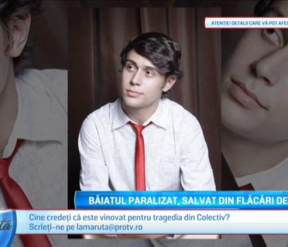 Mihai, tanarul paralizat de la concertul din Colectiv, a fost salvat eroic de prietenii sai: "Scaunul cu rotile a luat foc" Mihai, tanarul paralizat de la concertul din Colectiv, a fost salvat eroic de prietenii sai: "Scaunul cu rotile a luat foc"